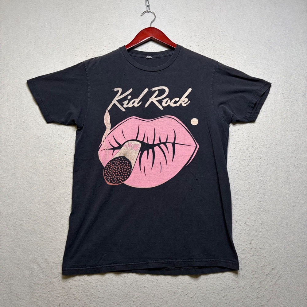 Kid Rock T Shirt Mens Medium Black First Kiss Cheap Date Tour 2015 Graphic Tee